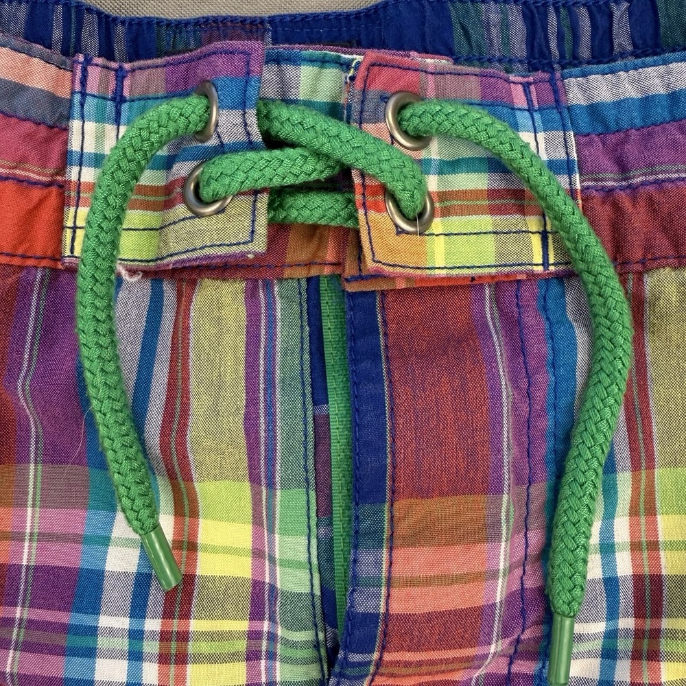 Polo Ralph Lauren Swim Trunks Boys 14-16 Multicolor Plaid Madras Mesh Lined - Picture 3 of 10